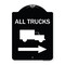 Signmission Trucks All Trucks W/ Truck & Right Arrow Heavy-Gauge Aluminum Sign, 24" x 18", BW-1824-22782 A-DES-BW-1824-22782 - alternate 1